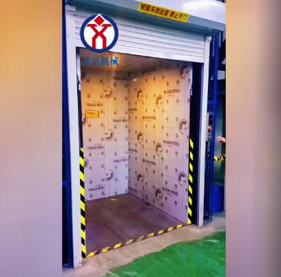 江西九江室內(nèi)三層承載2噸導(dǎo)軌式升降平臺通過驗收交付使用